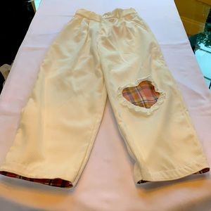 DONATED— NWT- off white corduroy wide leg pants w/💗